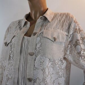 Vintage 90s Saint Germain 2 Pc Set Blouse Tank Twinset Set Womens Sz PL